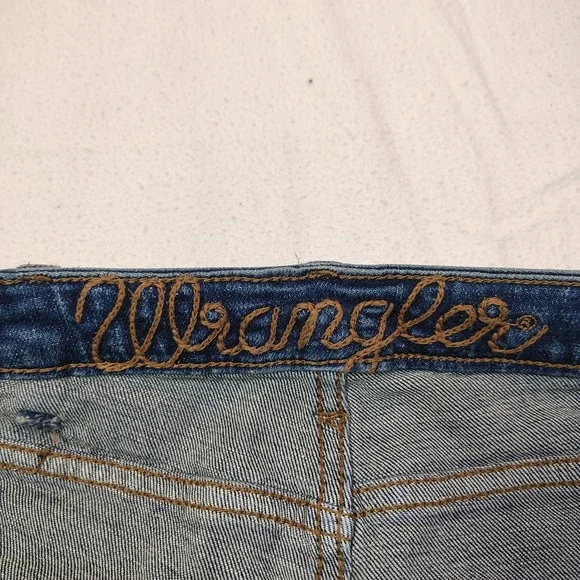 Wrangler High Rise Flare Jeans Womens 30x32 Blue 75th Anniversary Hemp Blend - Picture 15 of 15